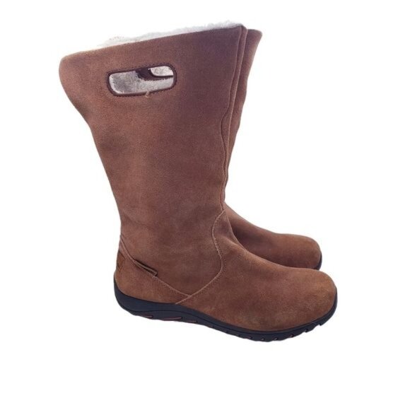 Skechers Descender Chestnut Brown Suede Leather Faux Fur Lined Boots Women's 8 - Picture 13 of 13